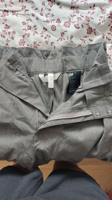 Szare spodnie H&M z wysokim stanem rozmiar 36