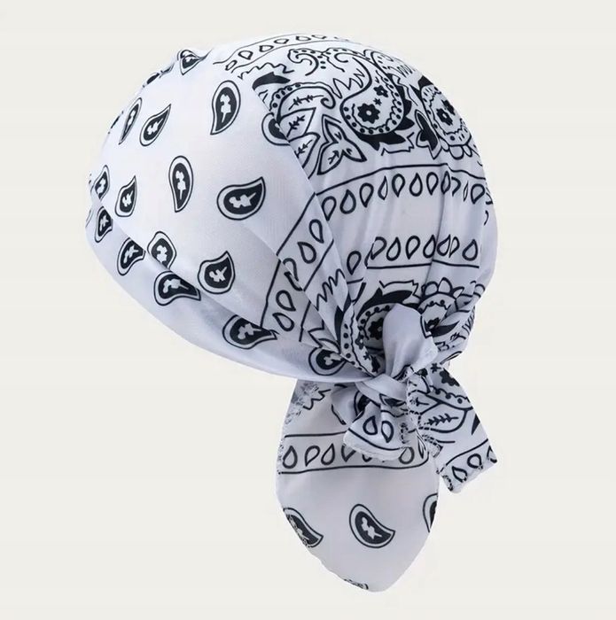 Durag Chusta Bandana na głowę Biała