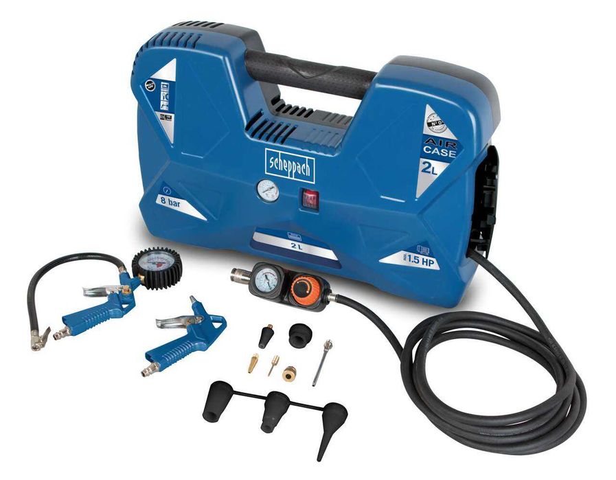 Компресор Aircase scheppach - 230V 50Hz 1100W - 2L