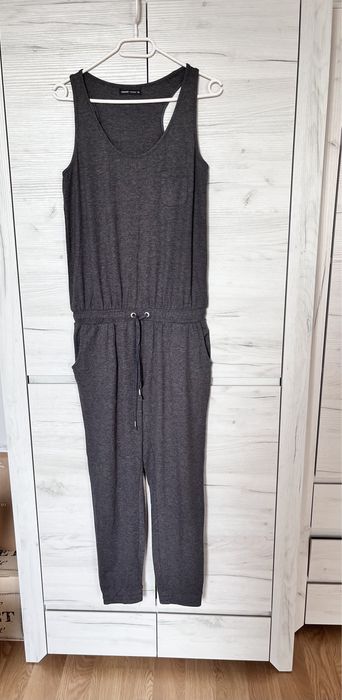 Kombinezon szary dresowy 36 S Cropp bez rękawów na ramiączkach