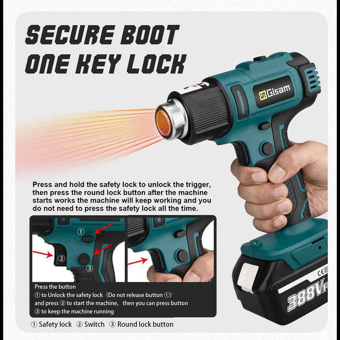 D61-Pistola máquina ar quente calor multifunções plásticos