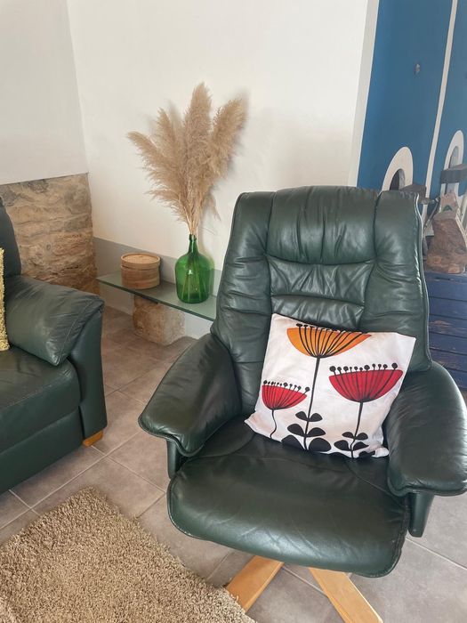 Sofá e Cadeirão em pele