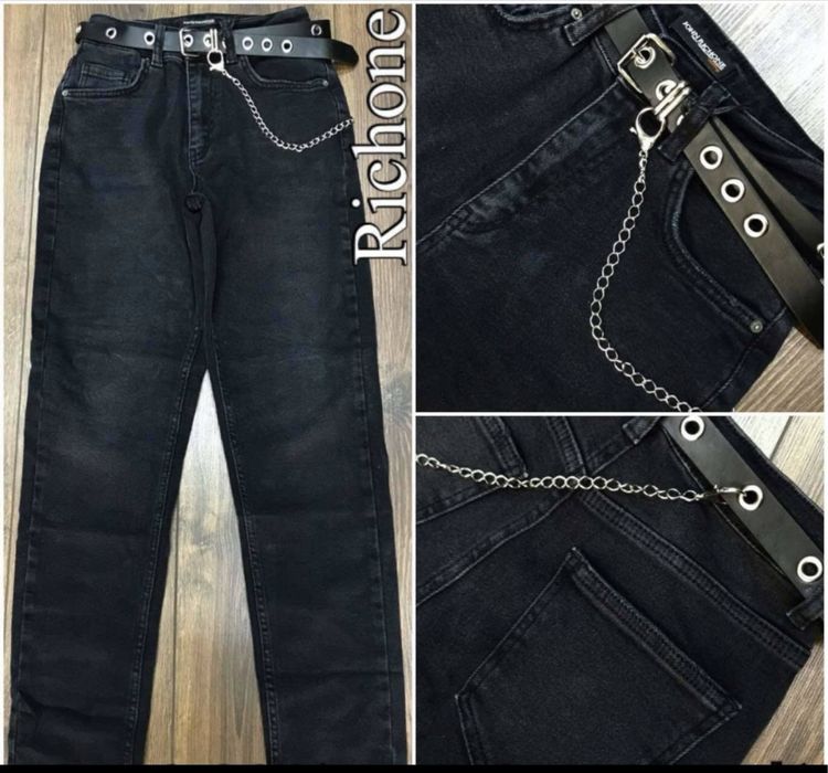 Женские черные джинсы Мом