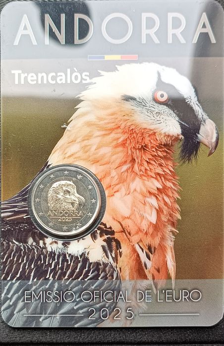 Andorra 2025 - Conjunto 2 x 2€ Coincard Abutre Barbudo e Jogos Peq.