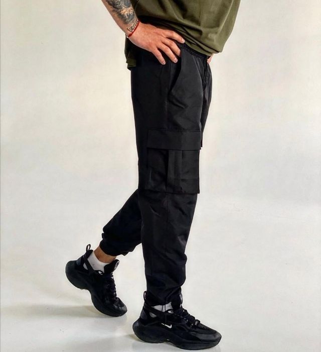 Чоловічі штани карго чорні 56-58