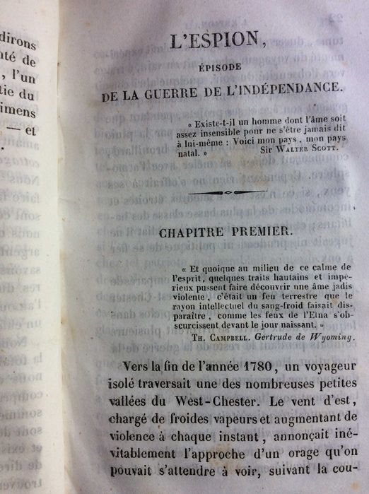 Romance histórico - L'Espion, Episode de la Guerre d'Independ., 1838