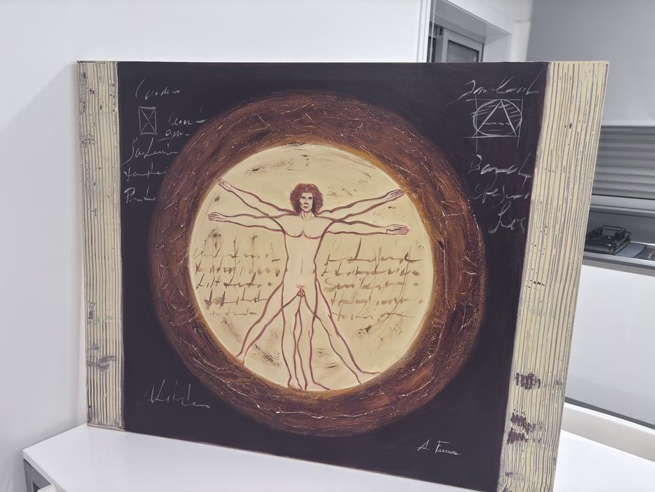 Quadro decorativo – estilo Homem de Vitrúvio 90x90 cm