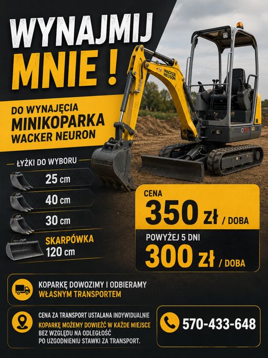 Wynajem minikoparki