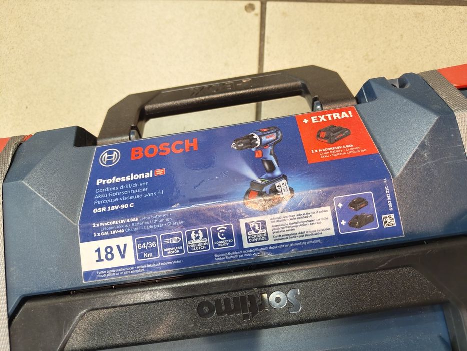 Wkrętarka Bosch zasilanie akumulatorowe 18 V GSR 18V-90 C