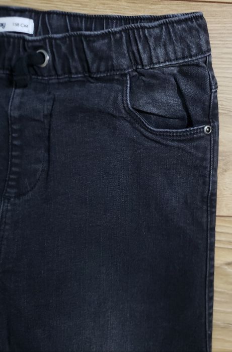 Spodnie jeansowe joggery roz 158 czarne