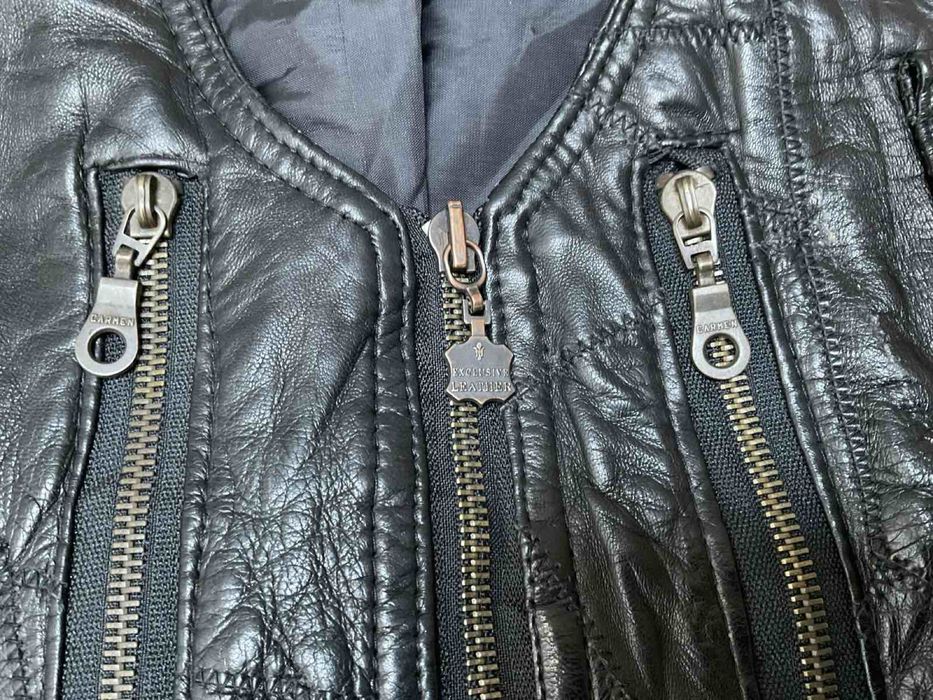 Шкіряра жилетка мото байкерстка