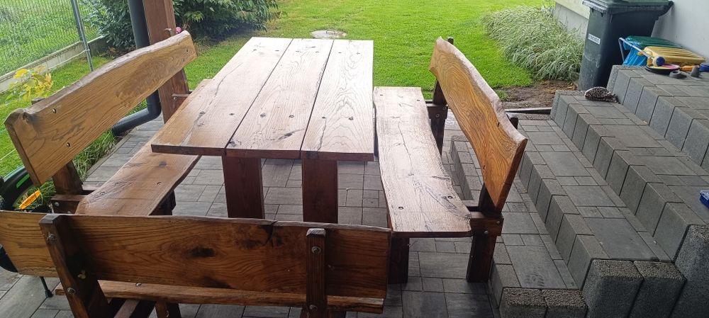 Meble ogrodowe dębowe zestaw