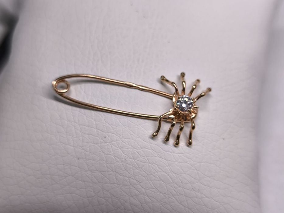 Булавка золотая Паук