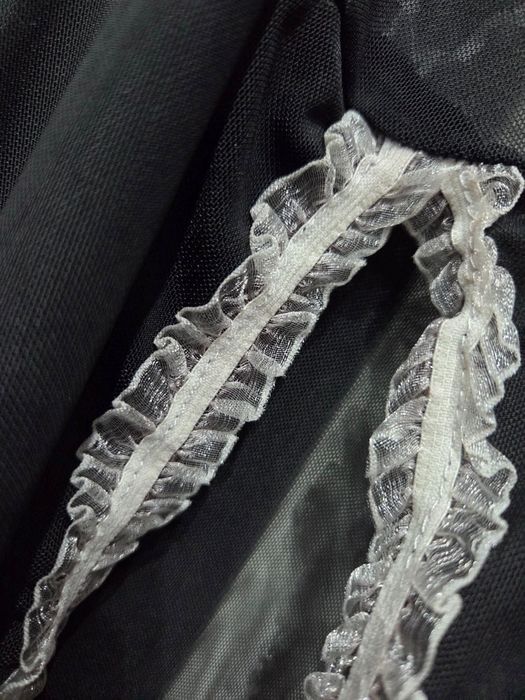 Halka Strój Czarny Pokojówka Rozcięcie z Tyłu M-XL