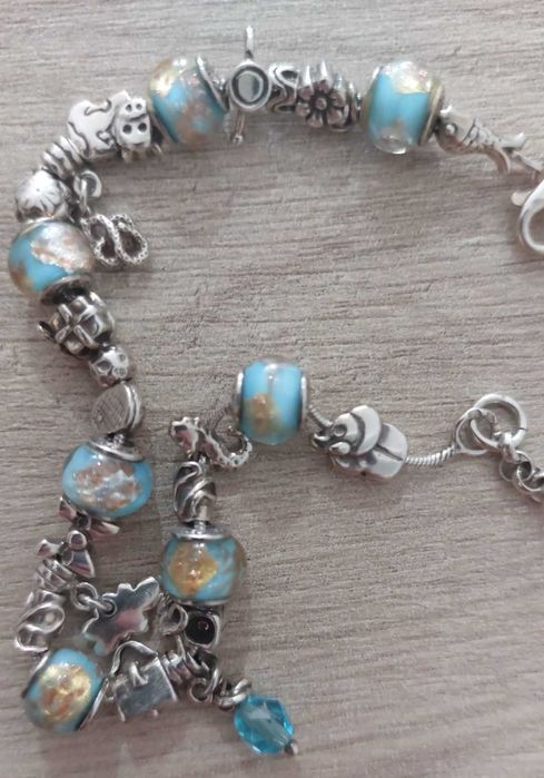 Pulseira de berloques em Prata de Lei