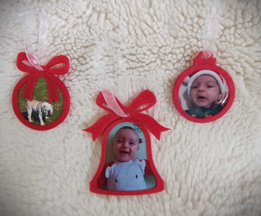 Enfeites de natal porta retrato
