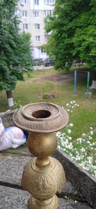 Старинный подсвечник латунь стиль «Модерн» Иосиф Фраже (Fraget)