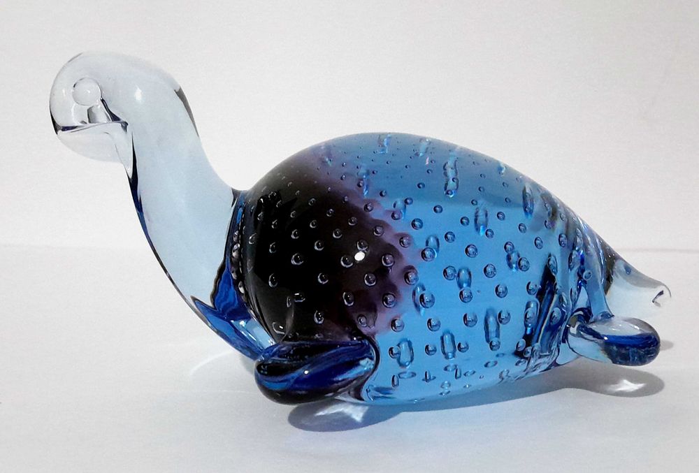 Tartaruga decorativa em vidro soprado