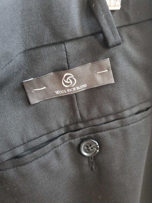 Nowe czarne wełniane spodnie M&S 2XL