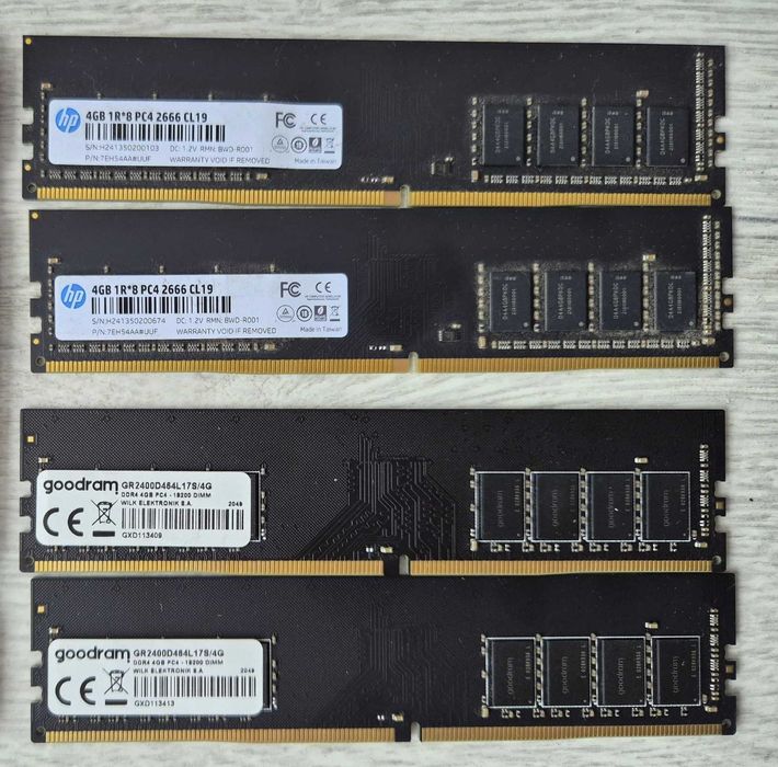 пам'ять DDR4 8GB (2x4) 2400\2666MHz HP\Goodram\Apacer
