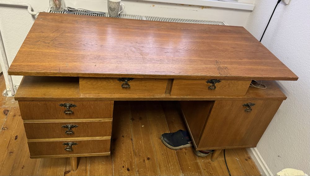 biurko drewniane z PRL