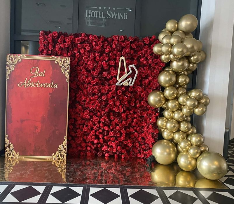 Ścianka kwiatowa 5D 240x240  Czerwone Róże  KRAKÓW  WYNAJEM !!!