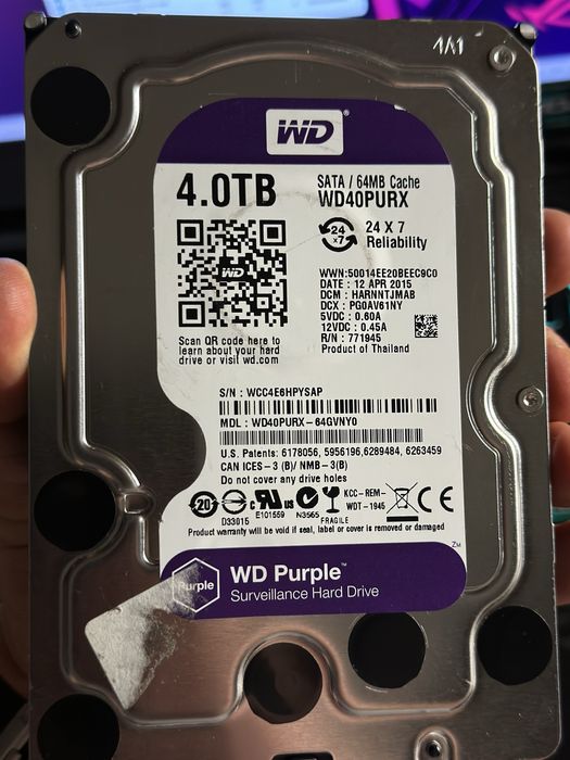 Жорсткий диск Wd purple 4tb WD43PURX до 10 штук