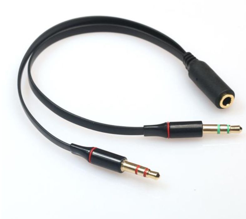 Переходник аудио сплиттер удлинитель 3.5 мм для наушников с микрофоном