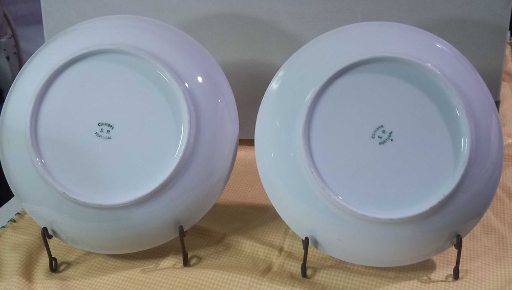Par de pratos sopa porcelana da S.P. Coimbra