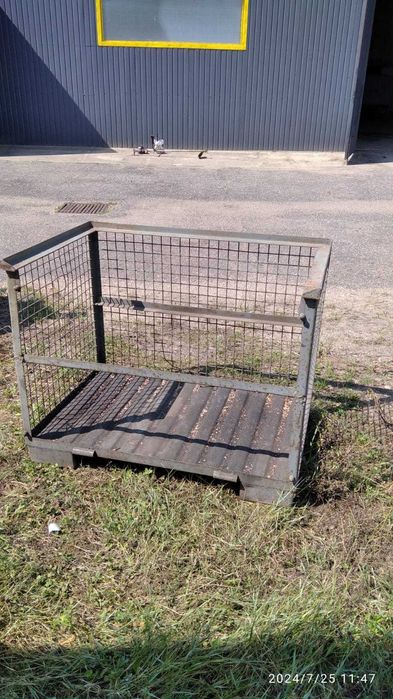 Skrzyniopaleta metalowa siatka kosz metalowy 120x80x100cm.
