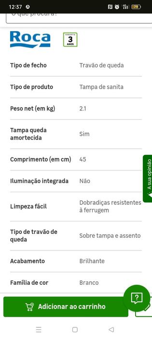 Tampa de sanita nova ainda em caixa de compra