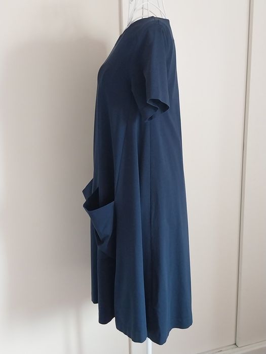 Vestido midi | Azul escuro | COS | manga curta | Tamanho XS
