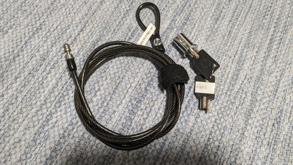 HP Laptop Docking Station Security Cable Keyed Lock Round Steel