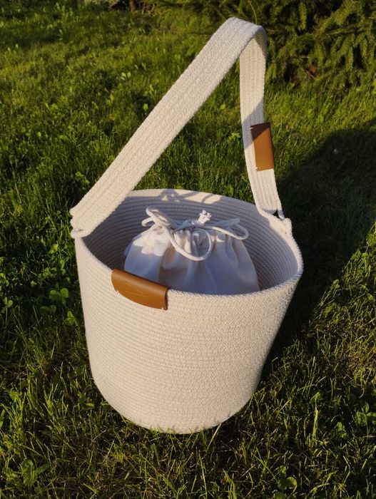 корзина-сумка з бавовняного шнура