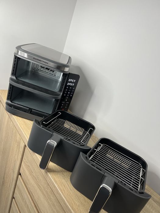 Потужний аерогриль GOURMETmaxx 2×5 л з сенсорним дисплеєм