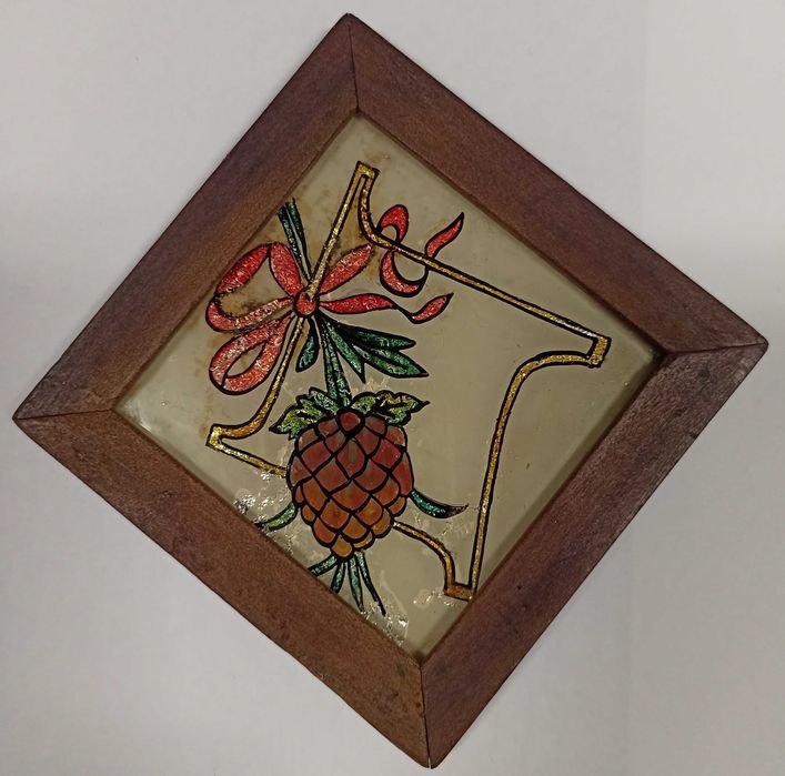 Conjunto 7 pequenos quadrinhos 11 x 11 com pinturas alusivas a frutos