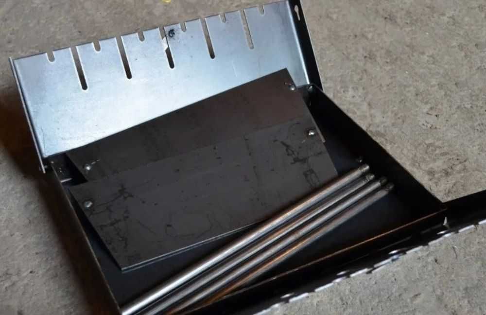 Мангал на 8 шампуров + 8 шампуров с дерев. ручкой. 3️⃣мм. Гриль. Дроп