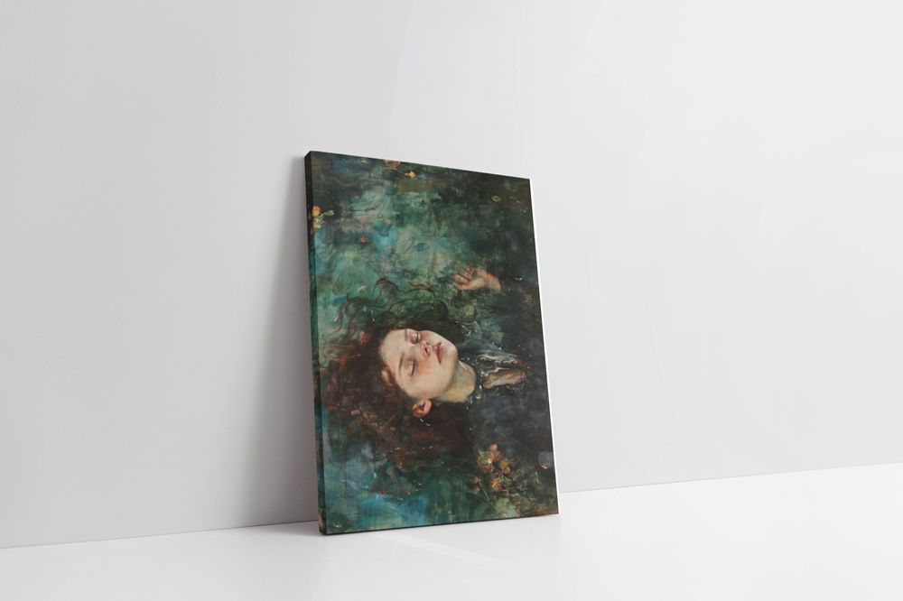 Obraz na płótnie "Kobieta w wodzie" 30x40 cm - Surrealizm do salonu