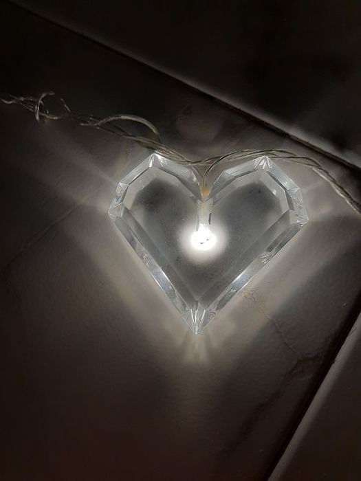 Luz/iluminação branca de decoração com corações e estrelas