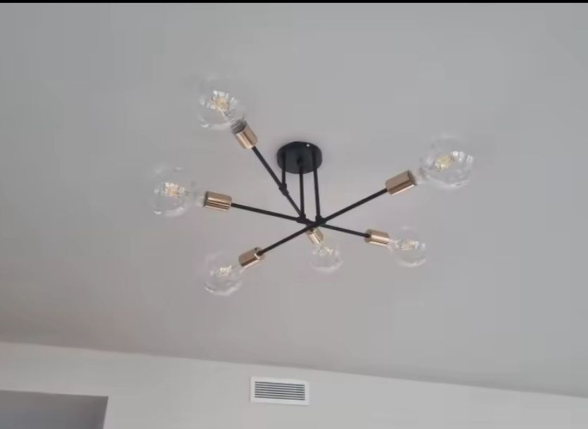 Czarna Złota Lampa Sufitowa