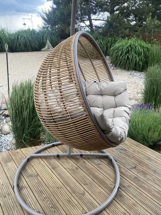 Miloo Home fotel wiszący cocon huśtawka ogrodowa cocoon kokon BEŻ
