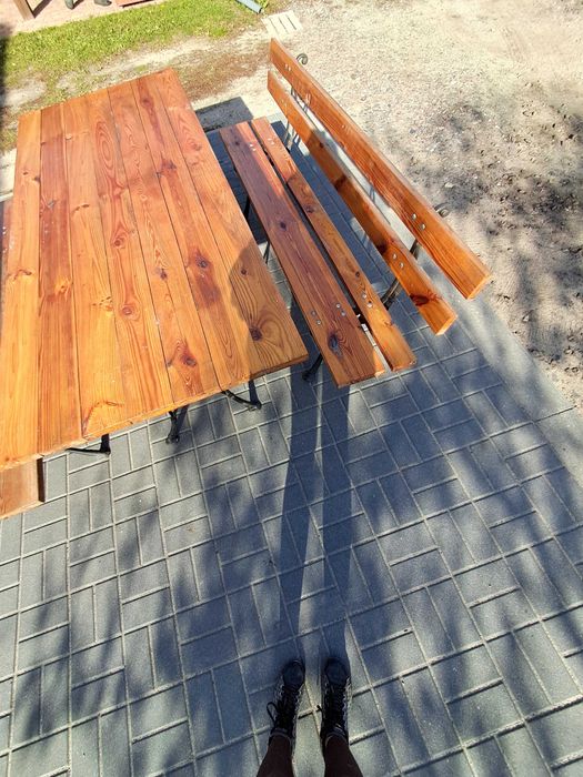 Zestaw ogrodowy drewniano-stelazowy