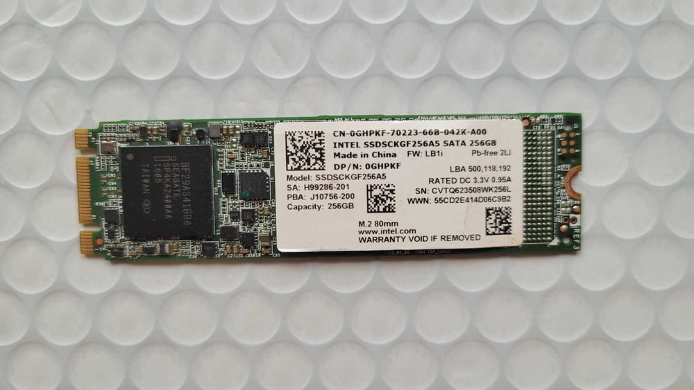 256gb m2 sata ssd Intel (61% здоров'я)