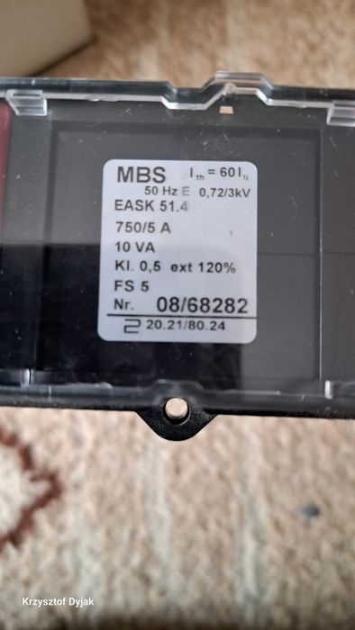 Przekładnik prądowy ASK51.4 MBS 750A 5A 10VA