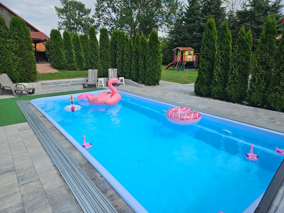 Wakacje 2026 Mazury/ Dom na jeziorem/ plaża/ BASEN/ BANIA/ Pomost łódź