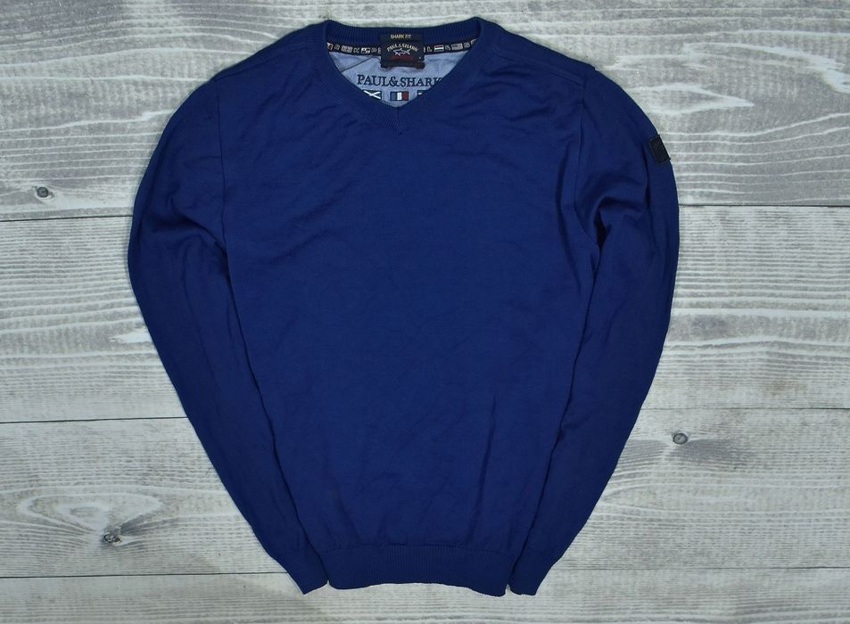 Paul Shark Wełniany Sweter Męski Vneck Cooltouch M