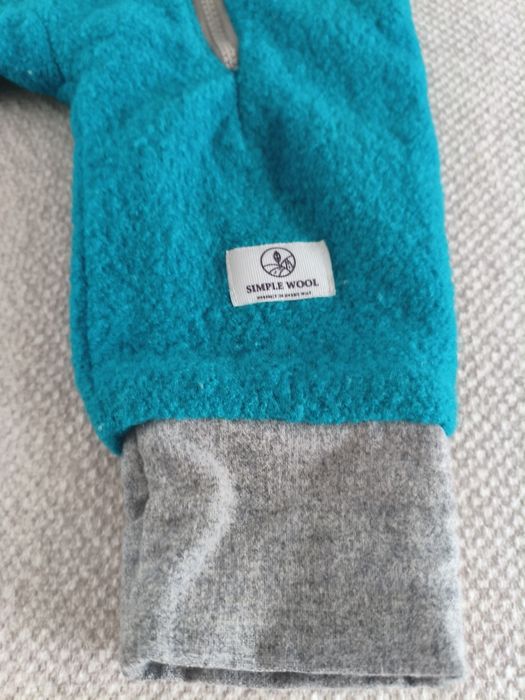 Simple wool kombinezon 74/80 turkus 100% wełna merino