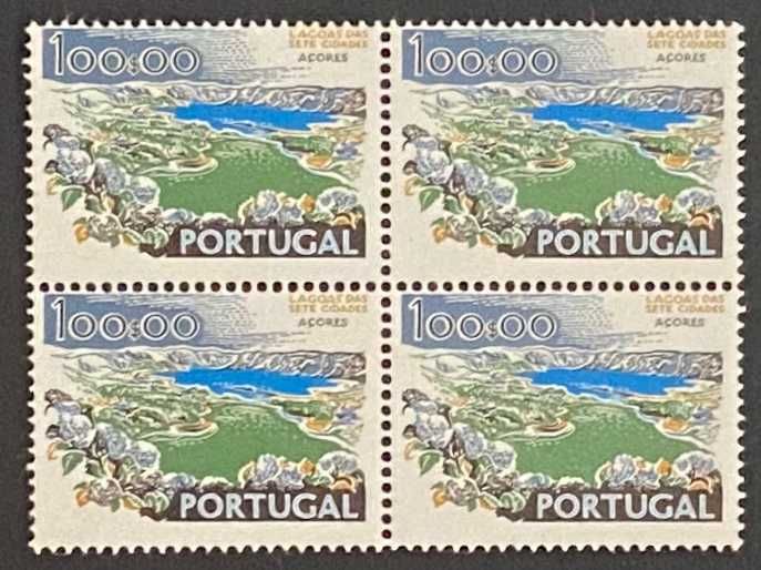 Quadra de selos novos de 100$00 - Paísagens e Monumentos - 1978