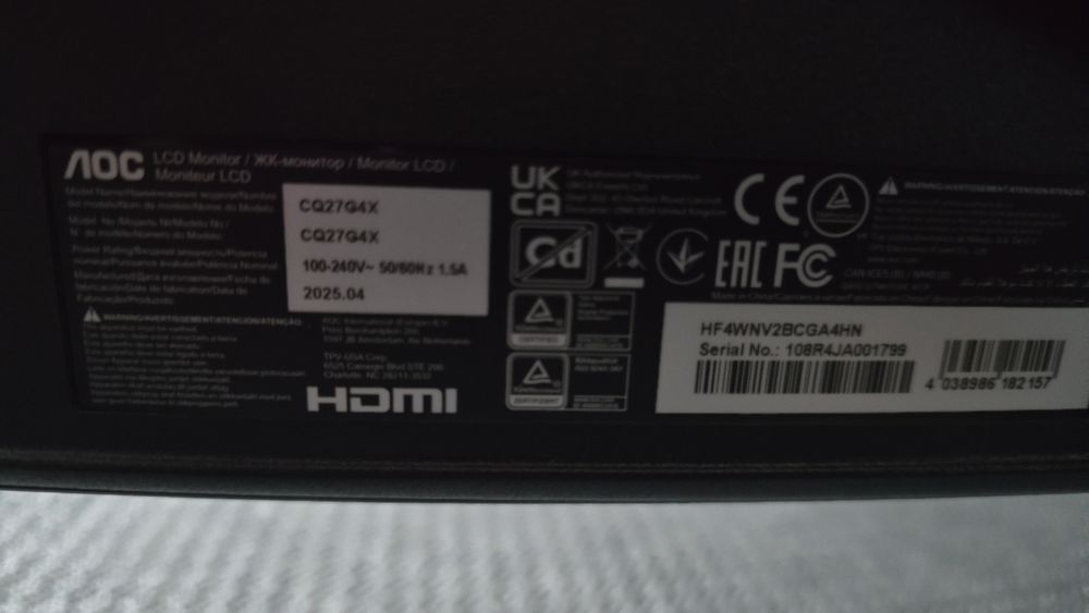 Monitor AOC CQ27G4X