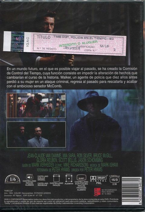 Timecop - Policía en el Tiempo/Patrulha do Tempo(Novo/Selado)